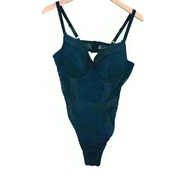 Push Up Bra Bodysuit Shape Wear Dark Green - Picture 1 of 14